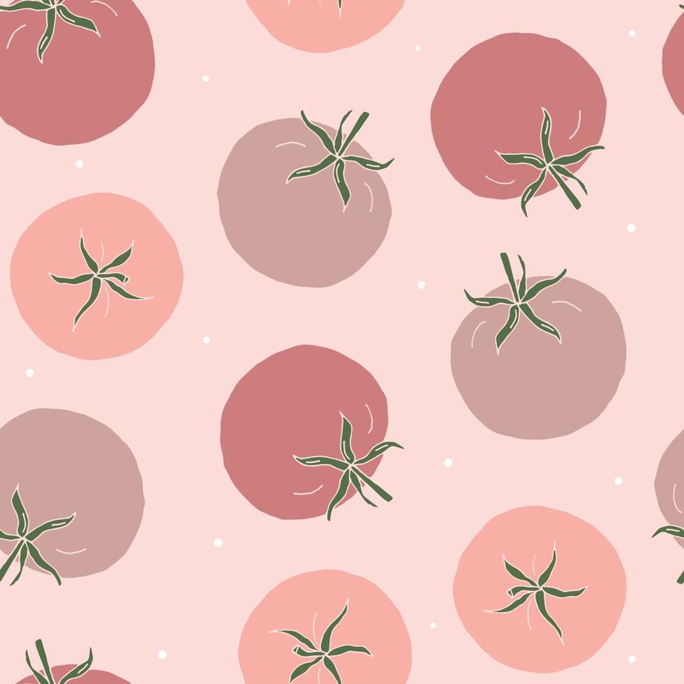 modello di pomodori rosa, illustrazione vettoriale senza cuciture.