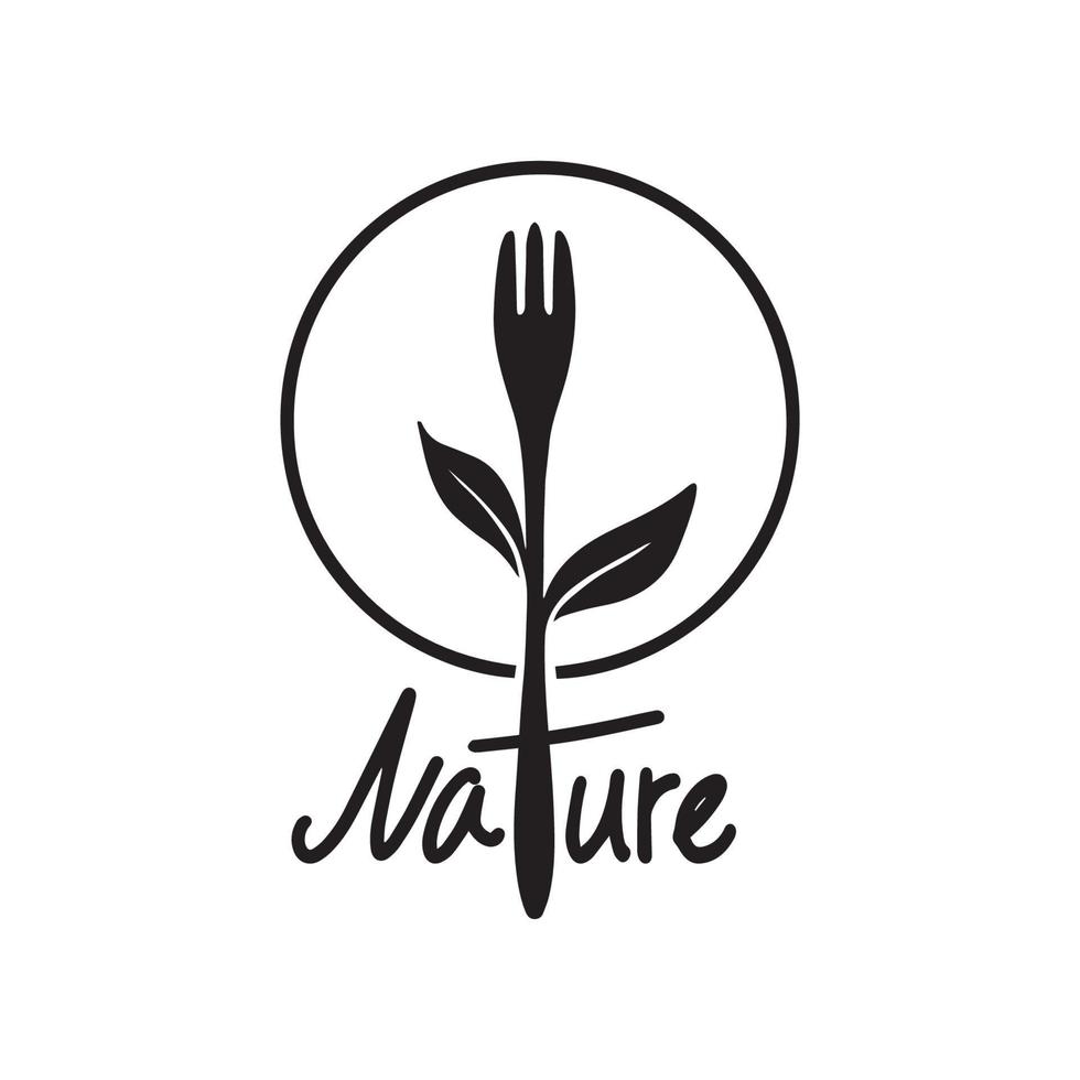 logo di cibo naturale vettore