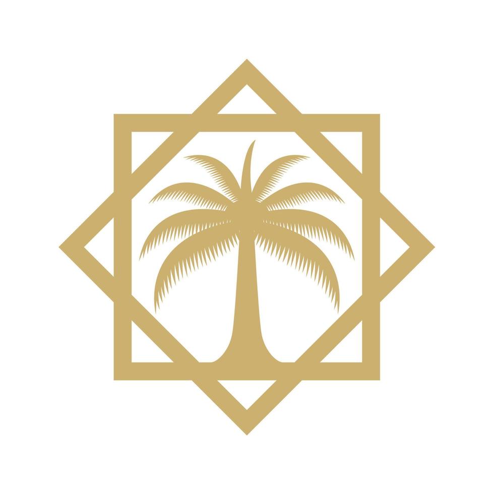 icona di vettore dell'albero delle date geometriche. logo di date arabe