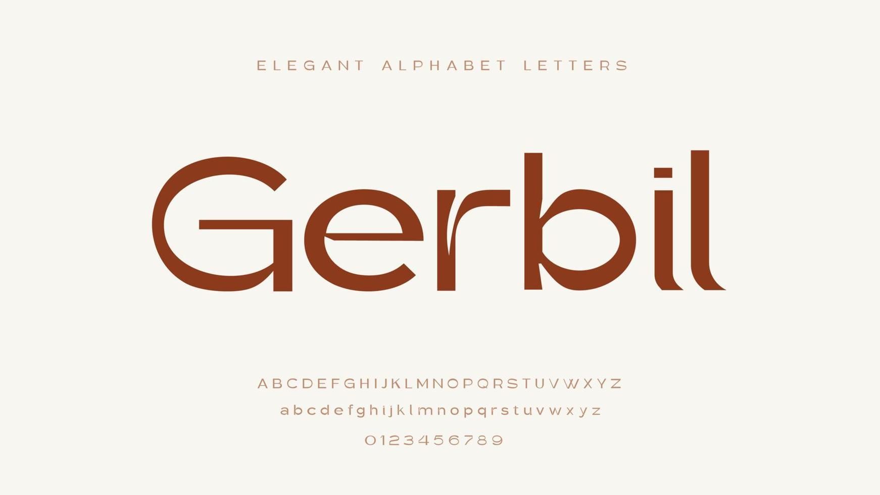 elegante alfabeto lettere font gerbillo vettore