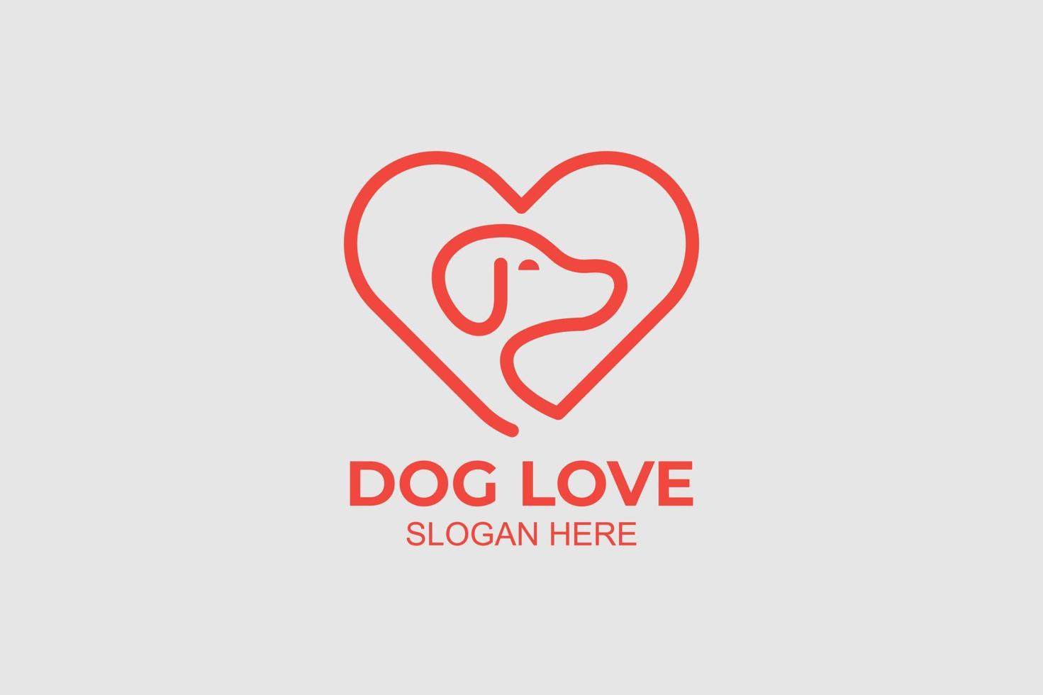 set logo cane amore semplice e moderno vettore