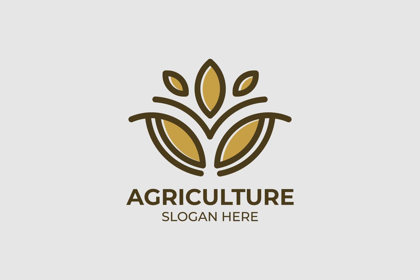 set di logo agricolo semplice e moderno vettore