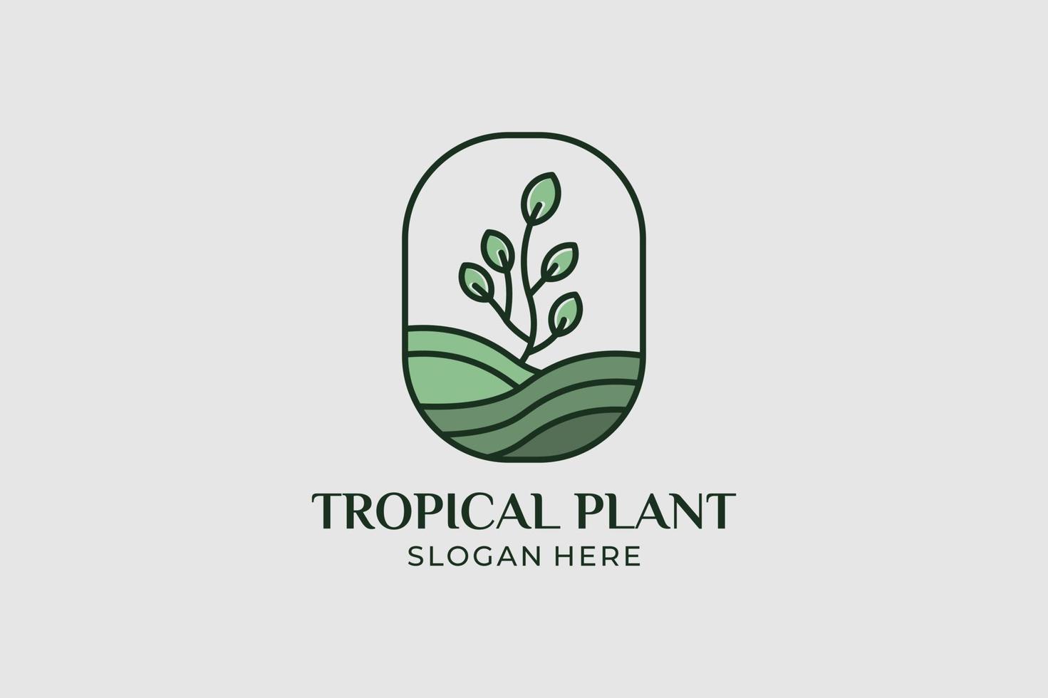 il logo della pianta tropicale ha impostato lo stile minimalista vettore