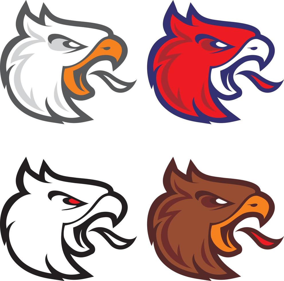vettore di progettazione del logo della mascotte della testa dell'aquila con stile moderno di concetto dell'illustrazione per la stampa del distintivo, dell'emblema e della maglietta.
