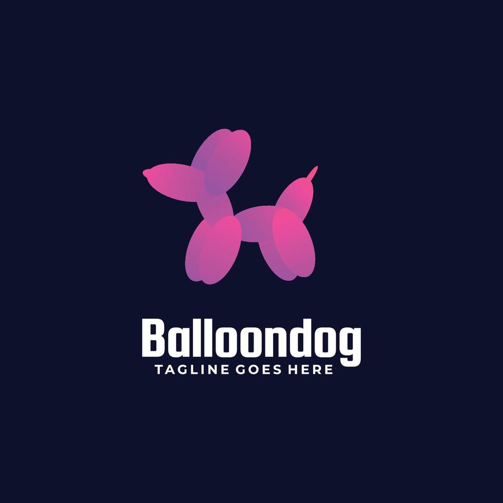 illustrazione del logo vettoriale palloncino cane gradiente stile colorato.