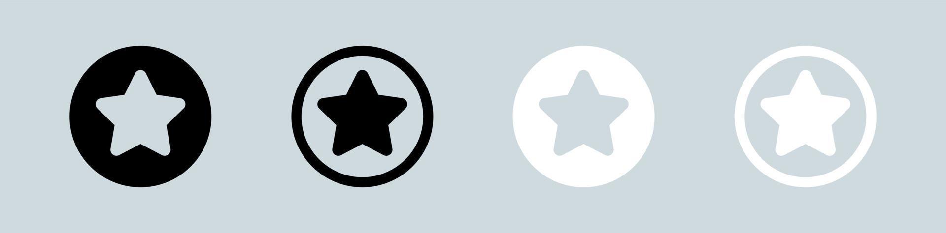 icona di stelle impostata nei colori bianco e nero. icona vettore interfaccia utente.