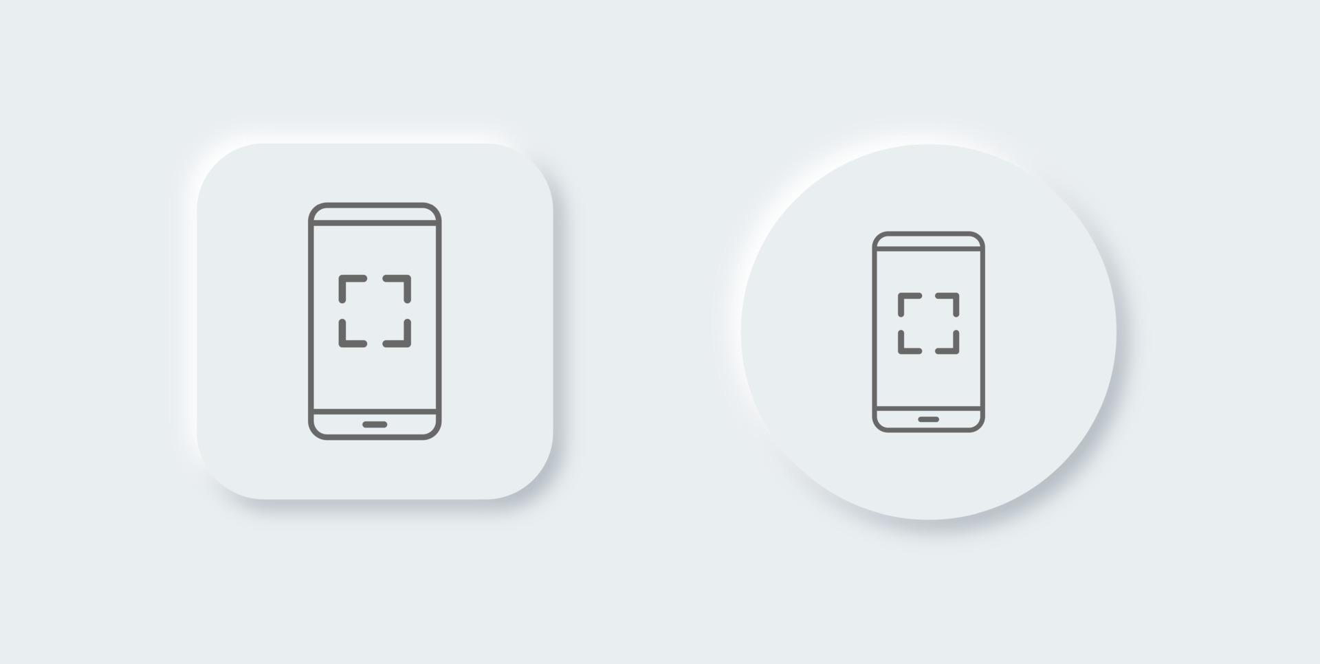icona di scansione dello smartphone o del telefono in stile neomorfo. illustrazione vettoriale del telefono cellulare.