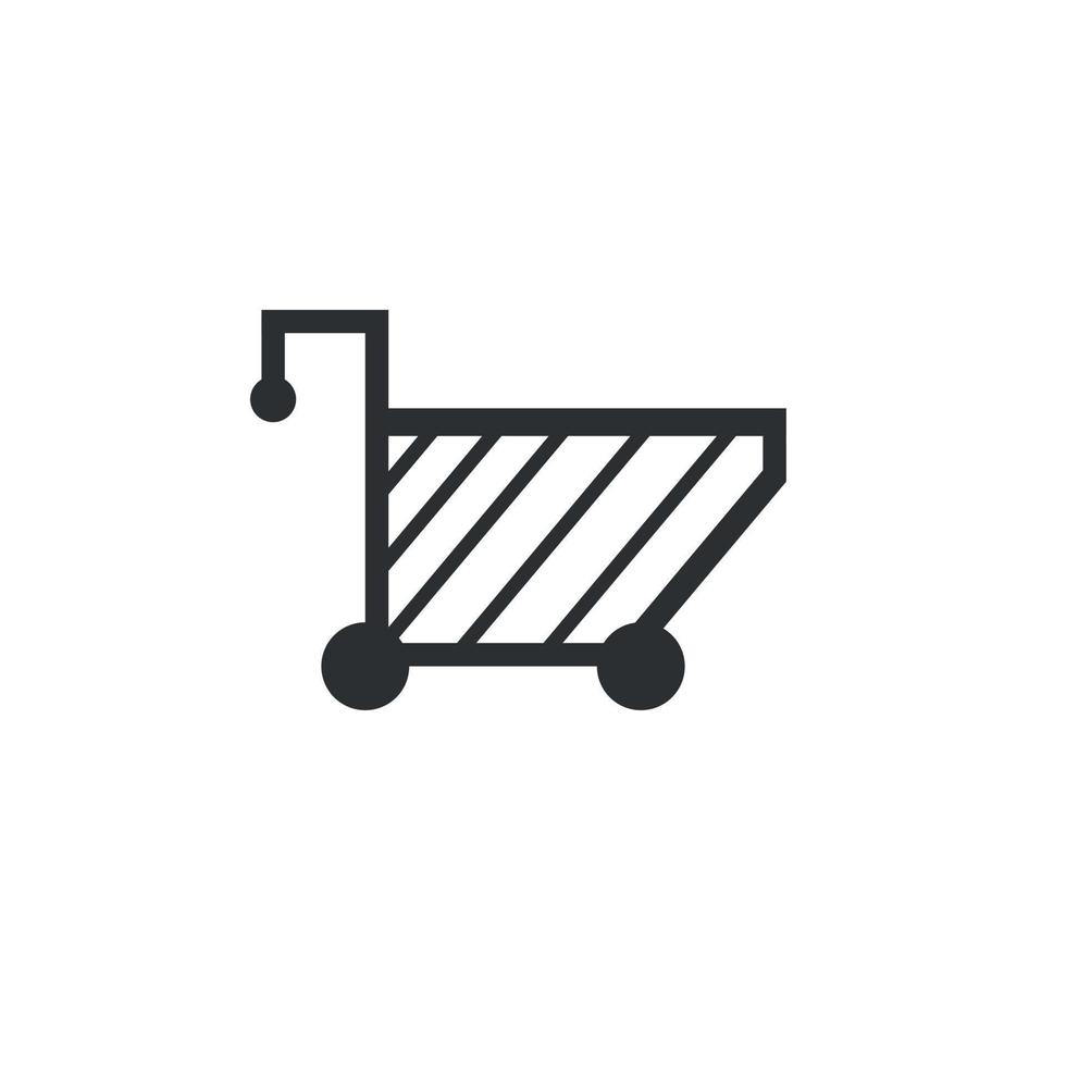 icona del carrello. stile di linea semplice per modello web e app. negozio, cestino, borsa, negozio, online, acquisto, acquisto, vendita al dettaglio, disegno di illustrazione vettoriale su sfondo bianco.