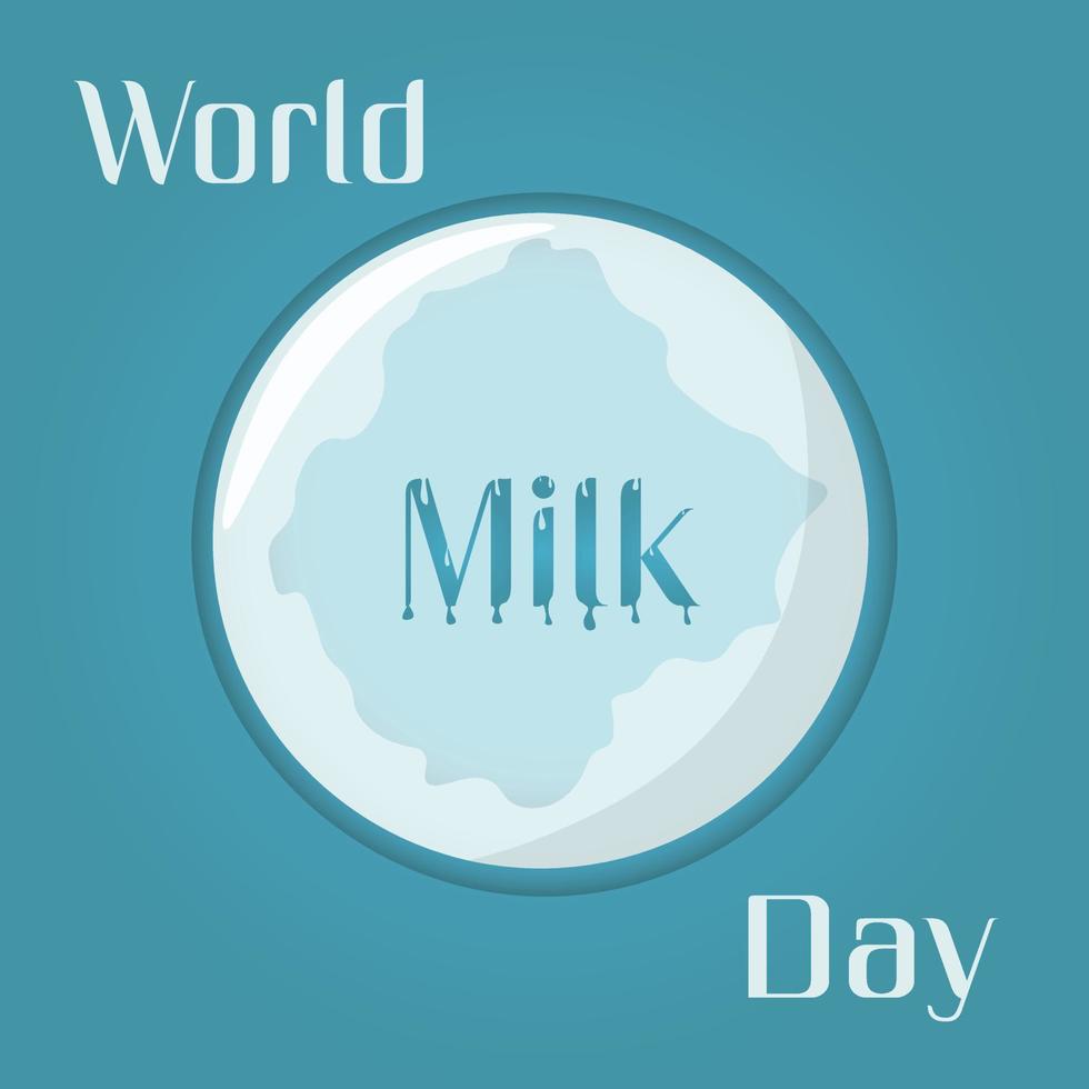giornata mondiale del latte. grafica di illustrazione vettoriale di progettazione tipografica