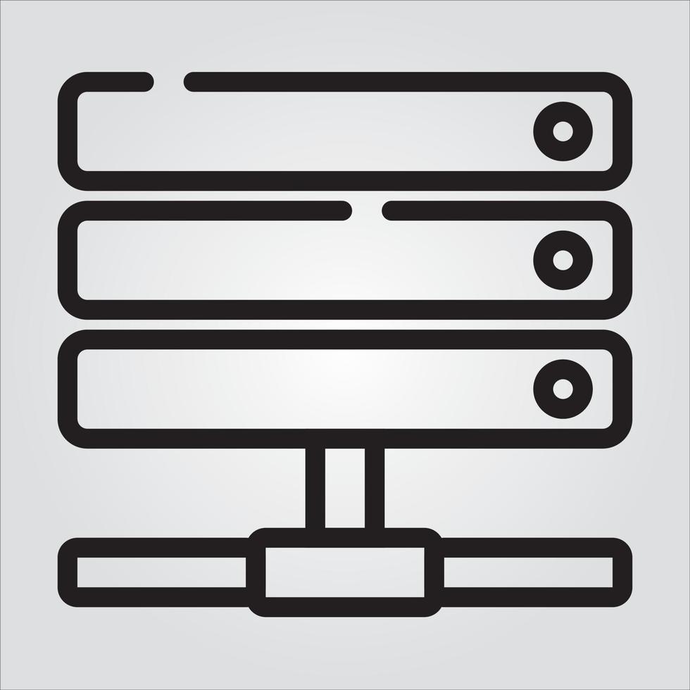 grafico isolato dell'ENV 10 del profilo del componente del computer del server vettore