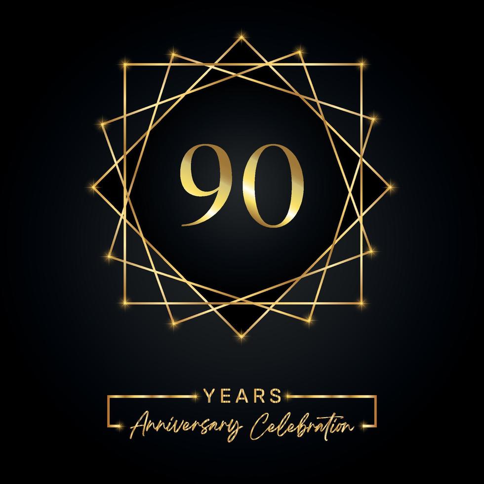 Design per la celebrazione di 90 anni di anniversario. Logo del 90°  anniversario con cornice