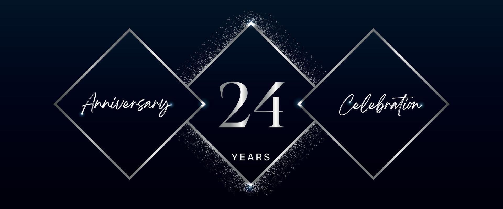 Logotipo di celebrazione dell'anniversario di 24 anni. disegno vettoriale per eventi di celebrazione dell'anniversario, festa di compleanno, biglietto di auguri, matrimonio, biglietto d'invito. Vettore di progettazione del modello di anniversario di 24 anni