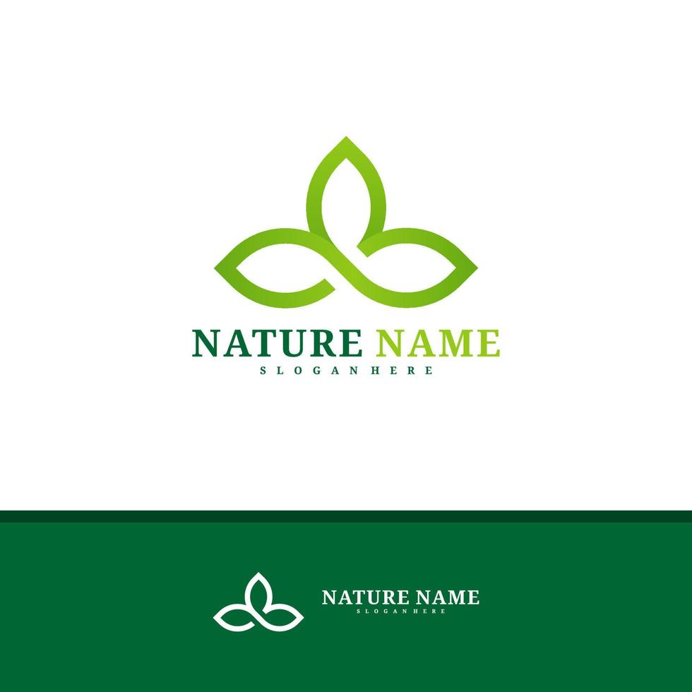 vettore di progettazione del logo della natura, illustrazione del modello di concetti di logo foglia creativa.