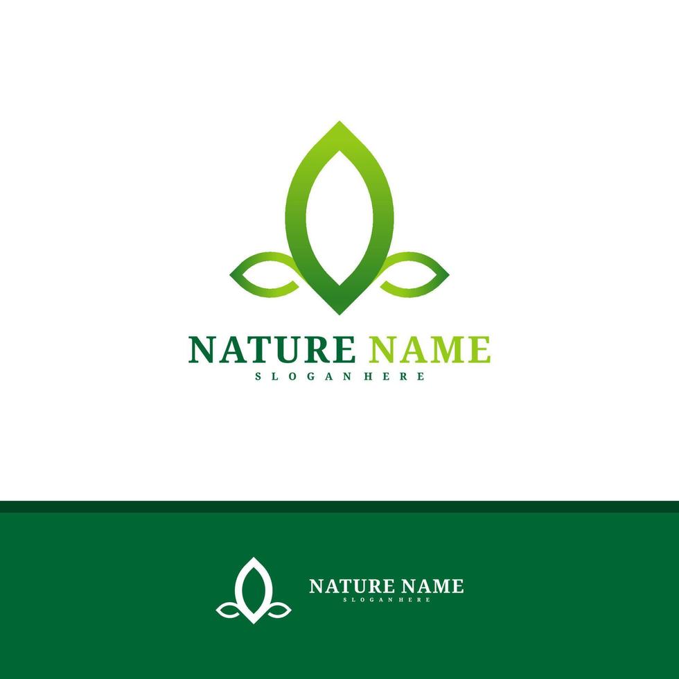 vettore di progettazione del logo della natura, illustrazione del modello di concetti di logo foglia creativa.