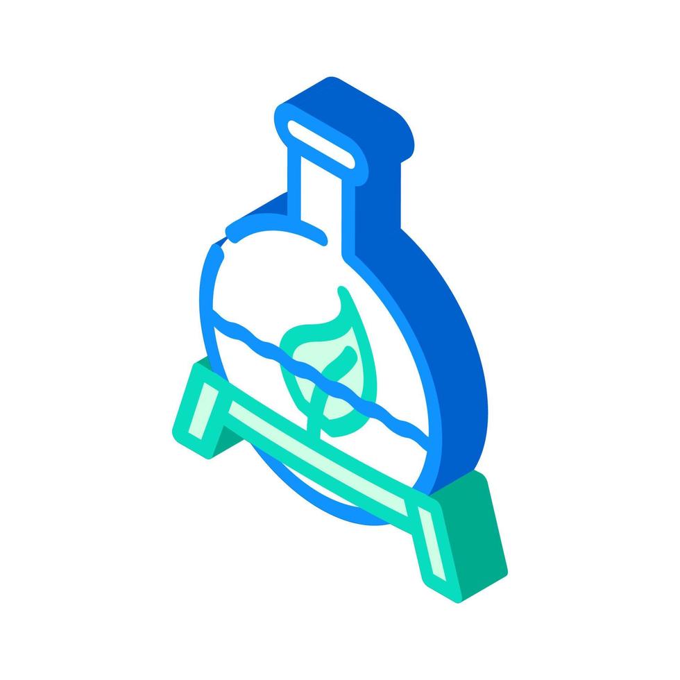 illustrazione vettoriale dell'icona isometrica del biogas per la ricerca di laboratorio