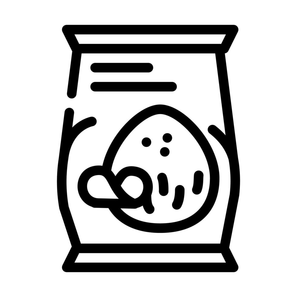 illustrazione vettoriale dell'icona della linea di snack con patatine di cocco
