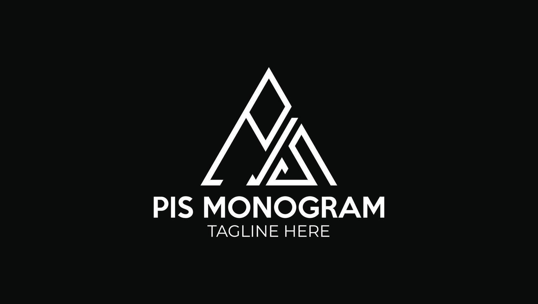 disegno del logo del monogramma pis vettore