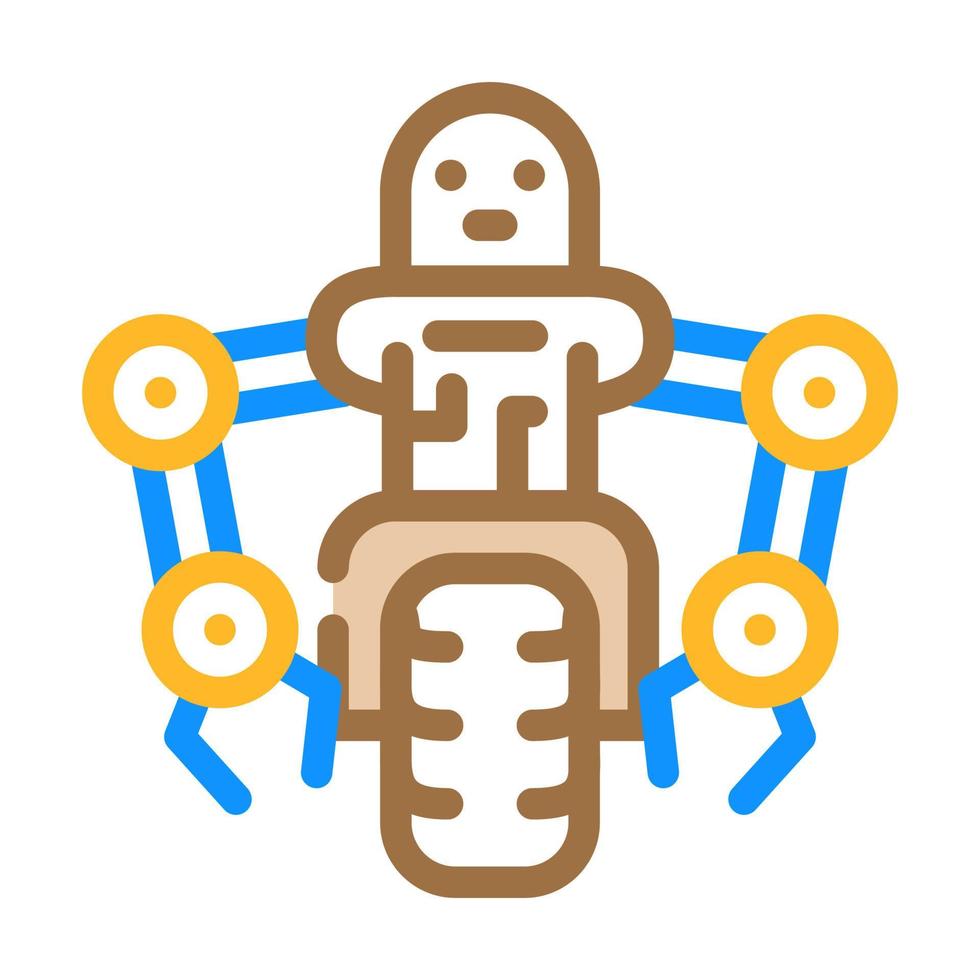 illustrazione vettoriale dell'icona del colore del trasporto del robot moto