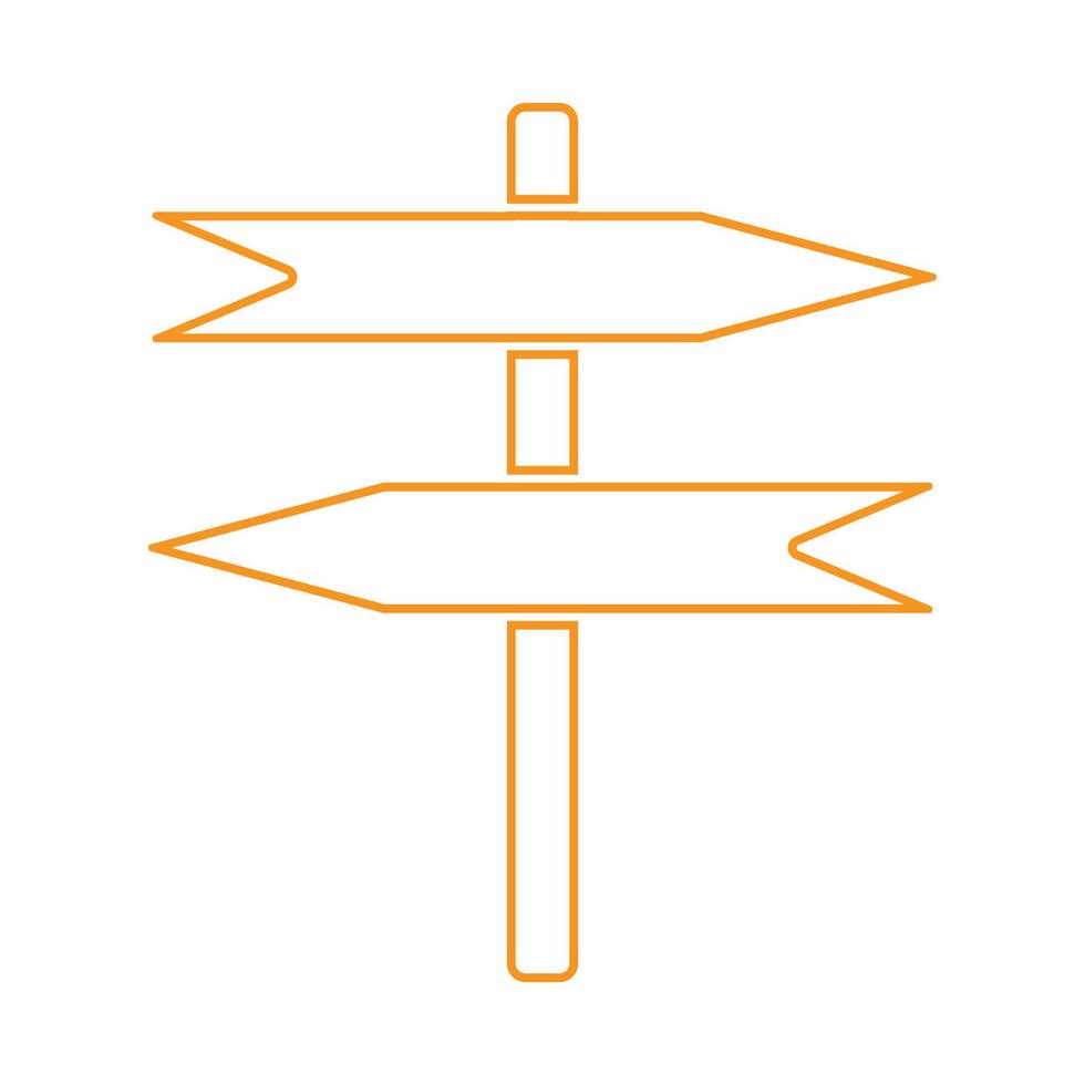 eps10 icona della linea di legno vuota di vettore arancione con due frecce in stile moderno alla moda piatto semplice isolato su priorità bassa bianca