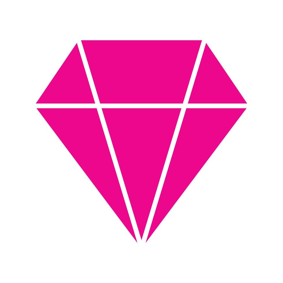 eps10 icona diamante vettore rosa o simbolo in semplice stile piatto alla moda isolato su priorità bassa bianca