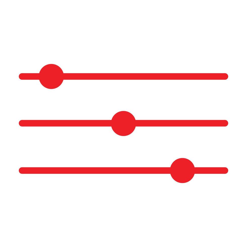 eps10 icona della barra di scorrimento vettoriale rossa in semplice stile piatto alla moda isolato su priorità bassa bianca