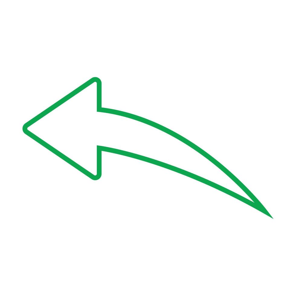 eps10 vettore verde risposta al messaggio o chat icona della linea della freccia in semplice stile moderno piatto e alla moda isolato su sfondo bianco