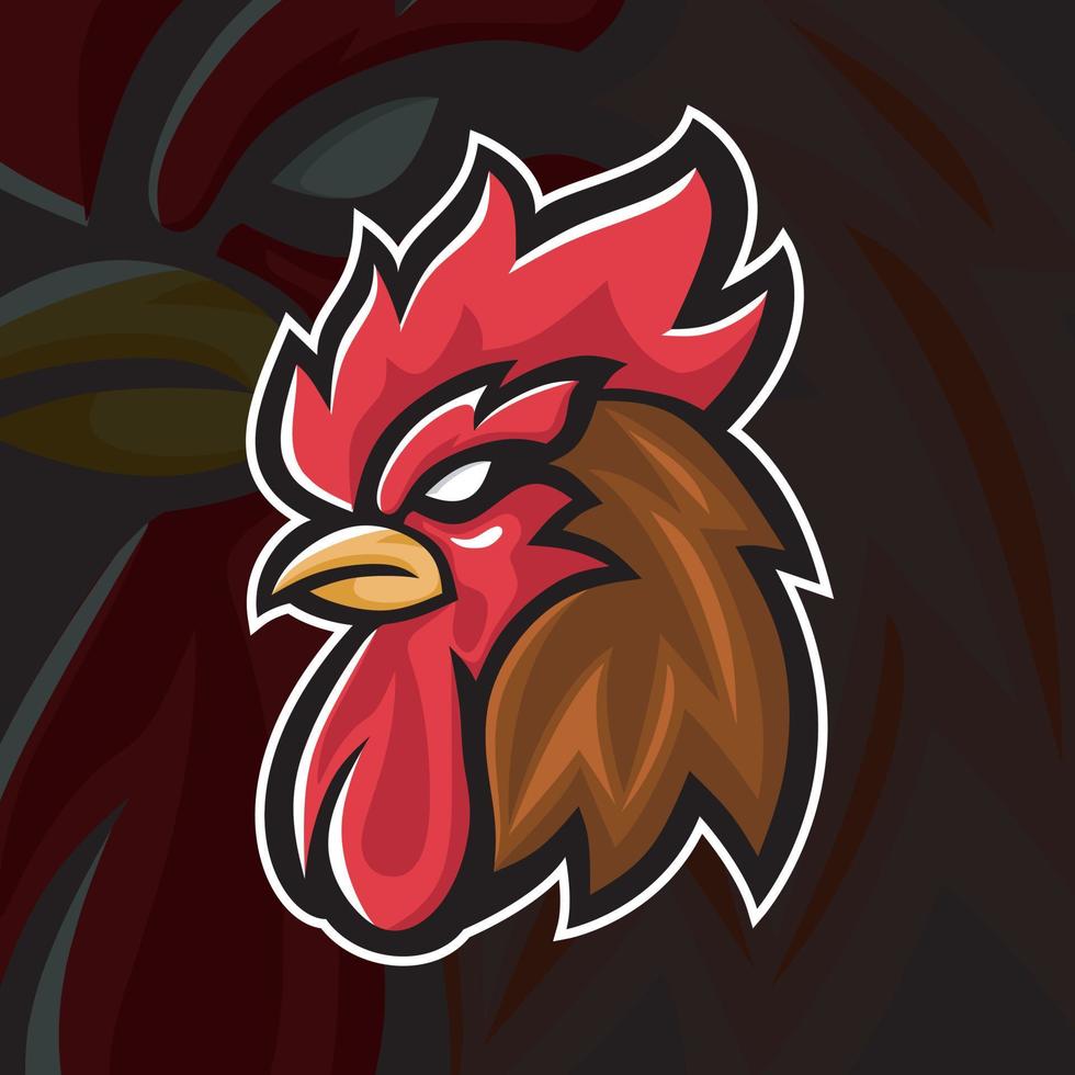 disegno del logo della mascotte del gallo vettore