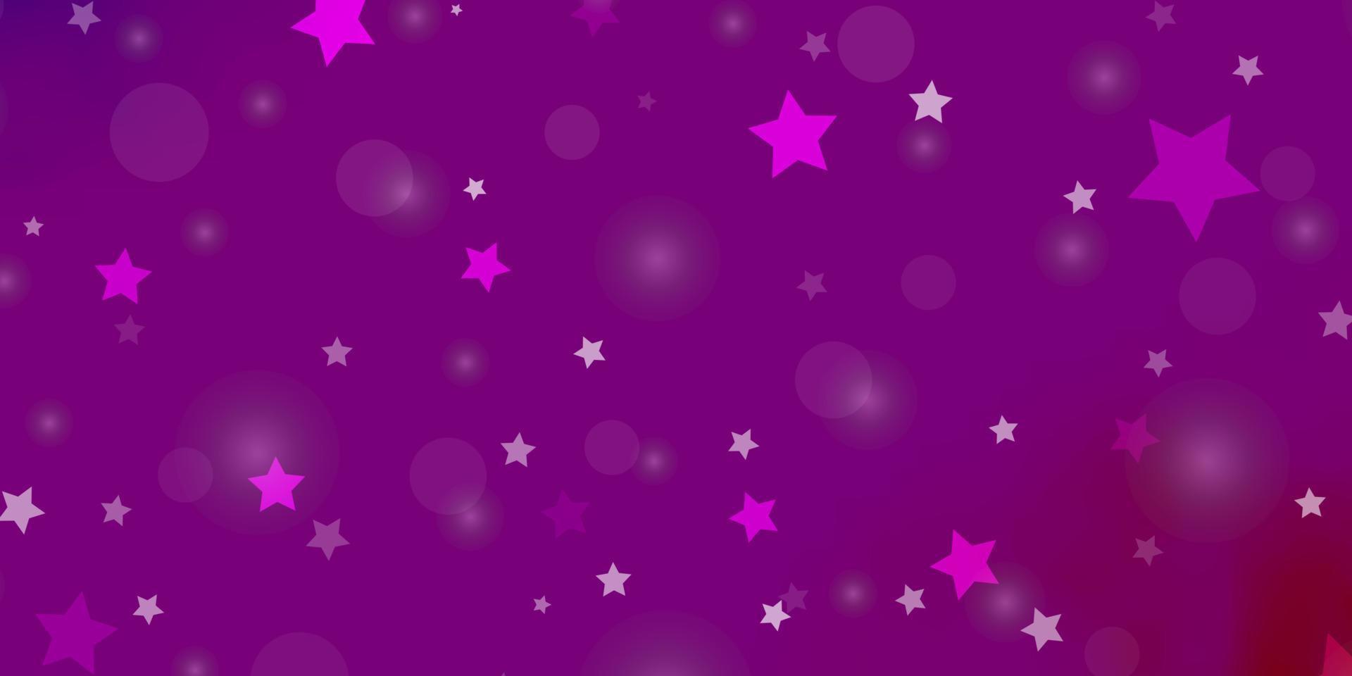 modello vettoriale viola chiaro, rosa con cerchi, stelle.