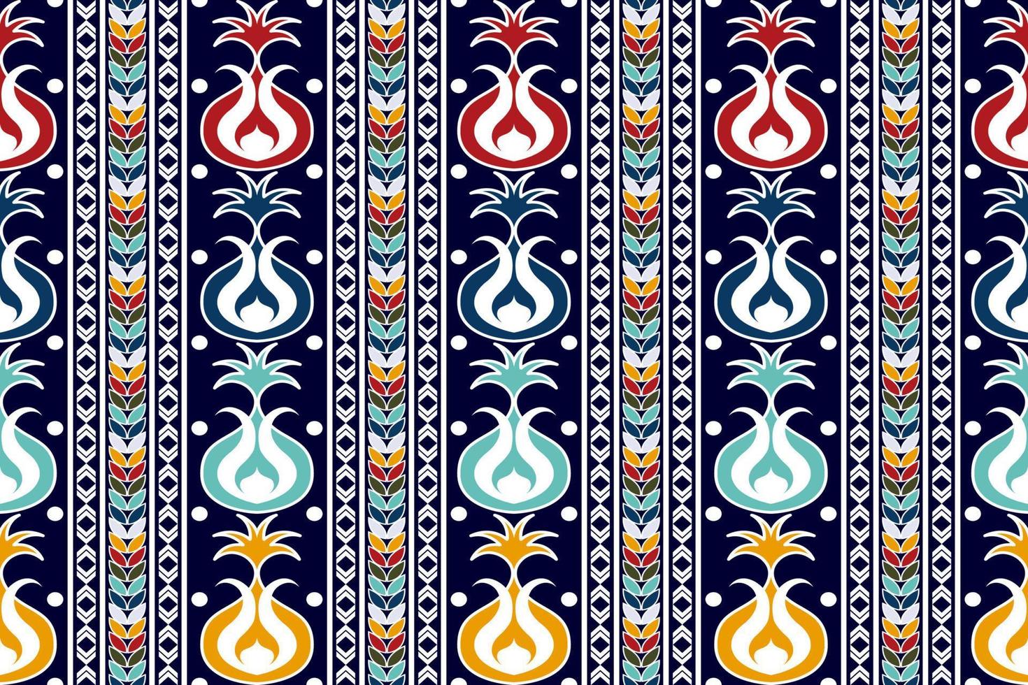 disegno del modello tessile etnico senza cuciture ikat. tappeto in tessuto azteco ornamenti mandala decorazioni tessili carta da parati. tribale boho nativo della Turchia ricamo tradizionale sfondo vettoriale. vettore