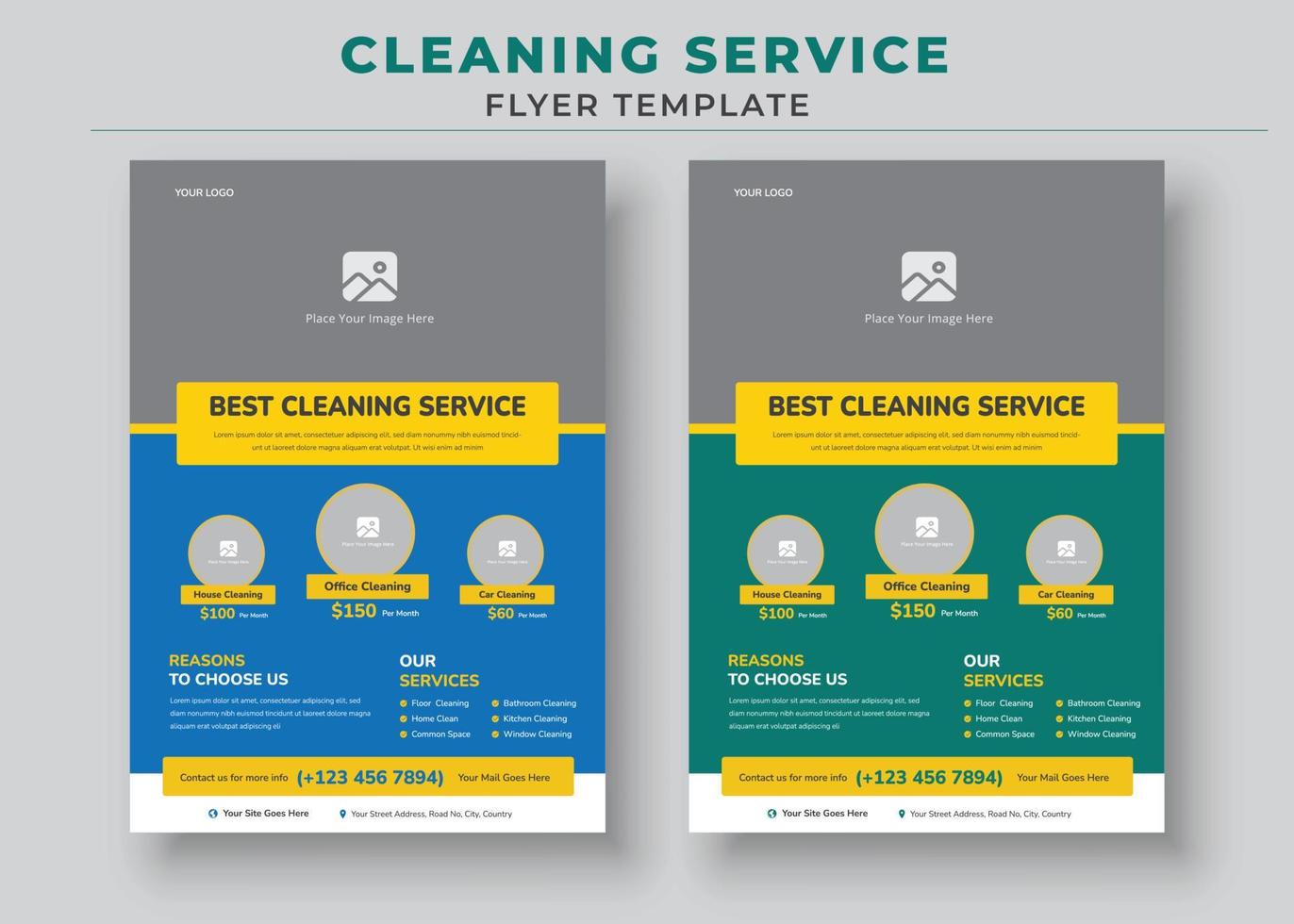 poster per i migliori servizi di pulizia, modello di volantino per servizi di pulizia, design di brochure poster, modificabile vettoriale e pronta per la stampa