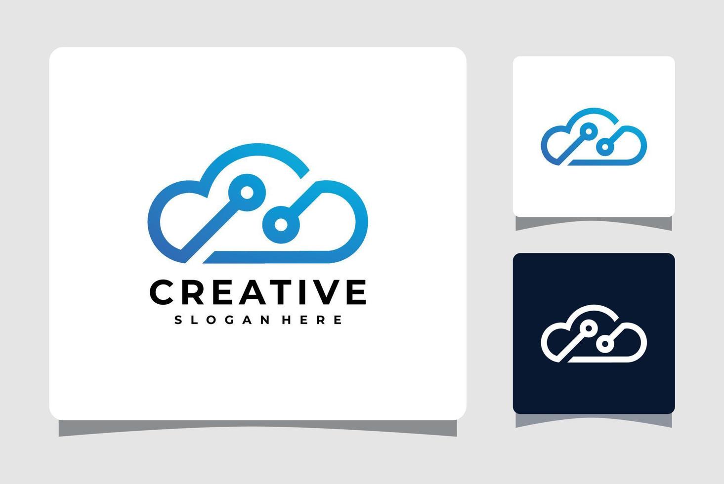 ispirazione per il design del modello di logo della tecnologia cloud vettore