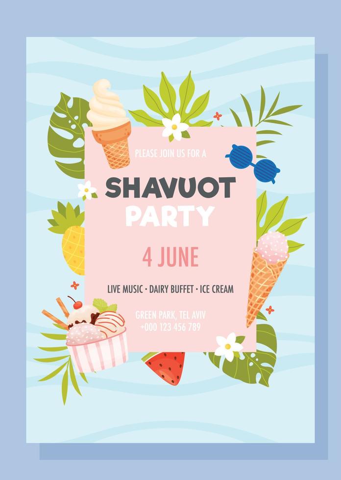 felice giorno di Shavuot vettore