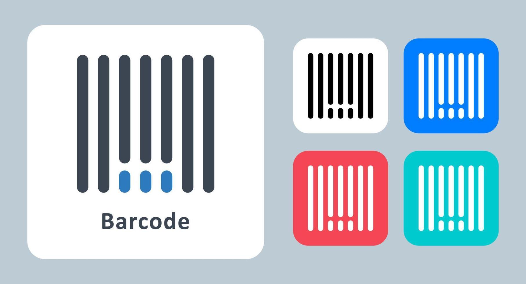 icona del codice a barre - illustrazione vettoriale. codice a barre, scansione, scanner, etichetta, prodotto, prezzo, dettagli, shopping, linea, contorno, piatto, icone. vettore