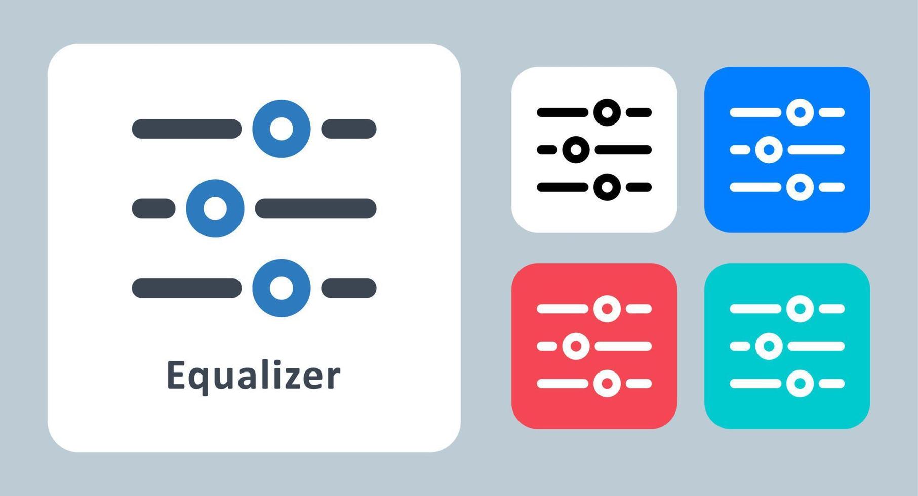 icona equalizzatore - illustrazione vettoriale. equalizzatore, personalizzare, personalizzare, preferenze, impostazione, controllo, opzioni, impostazioni, linea, contorno, piatto, icone . vettore