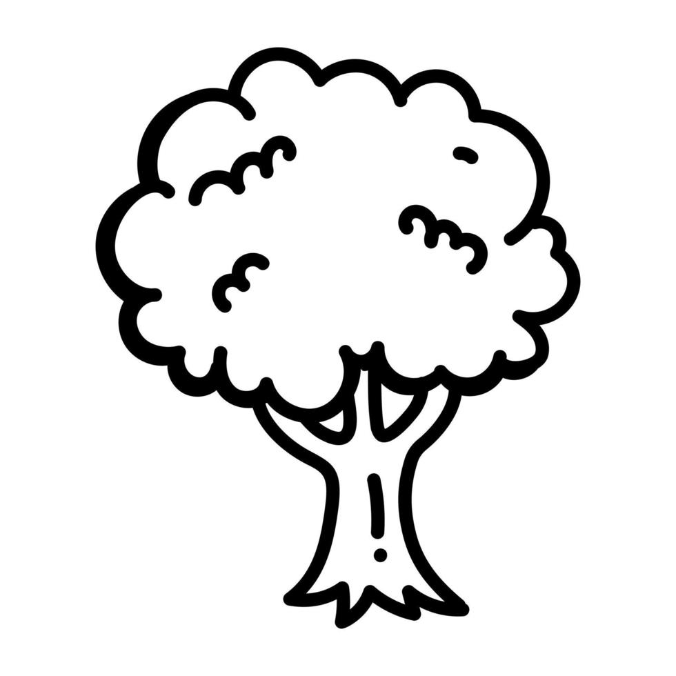 dai un'occhiata a questa bellissima icona a forma di doodle di un albero vettore