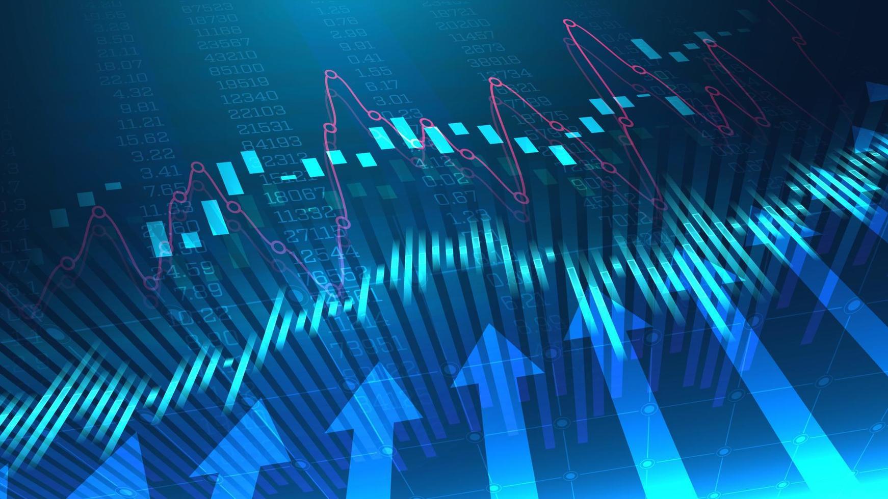 mercato azionario o grafico di trading forex nel concetto grafico vettore