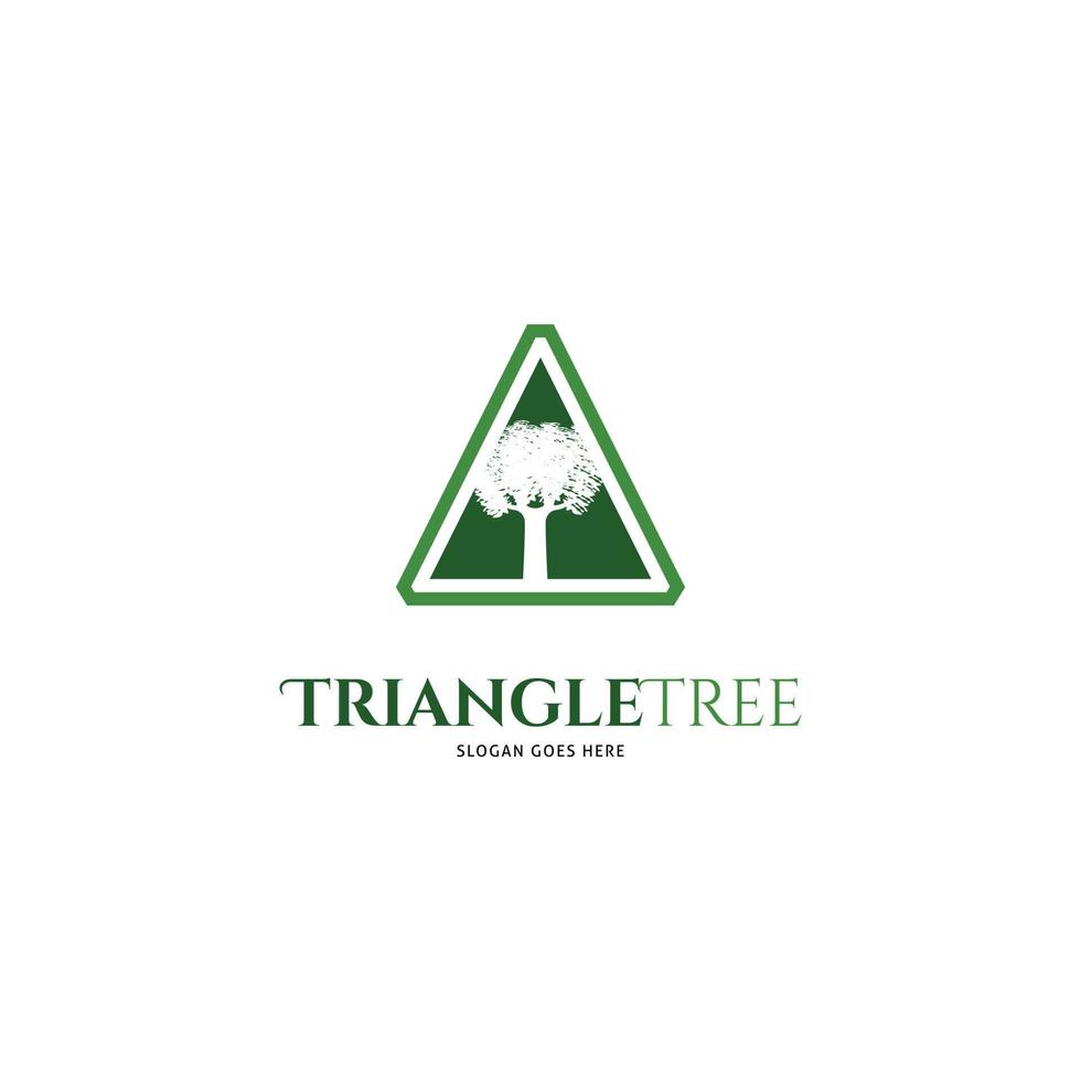 disegno dell'illustrazione del modello del logo vettoriale dell'icona dell'albero del triangolo