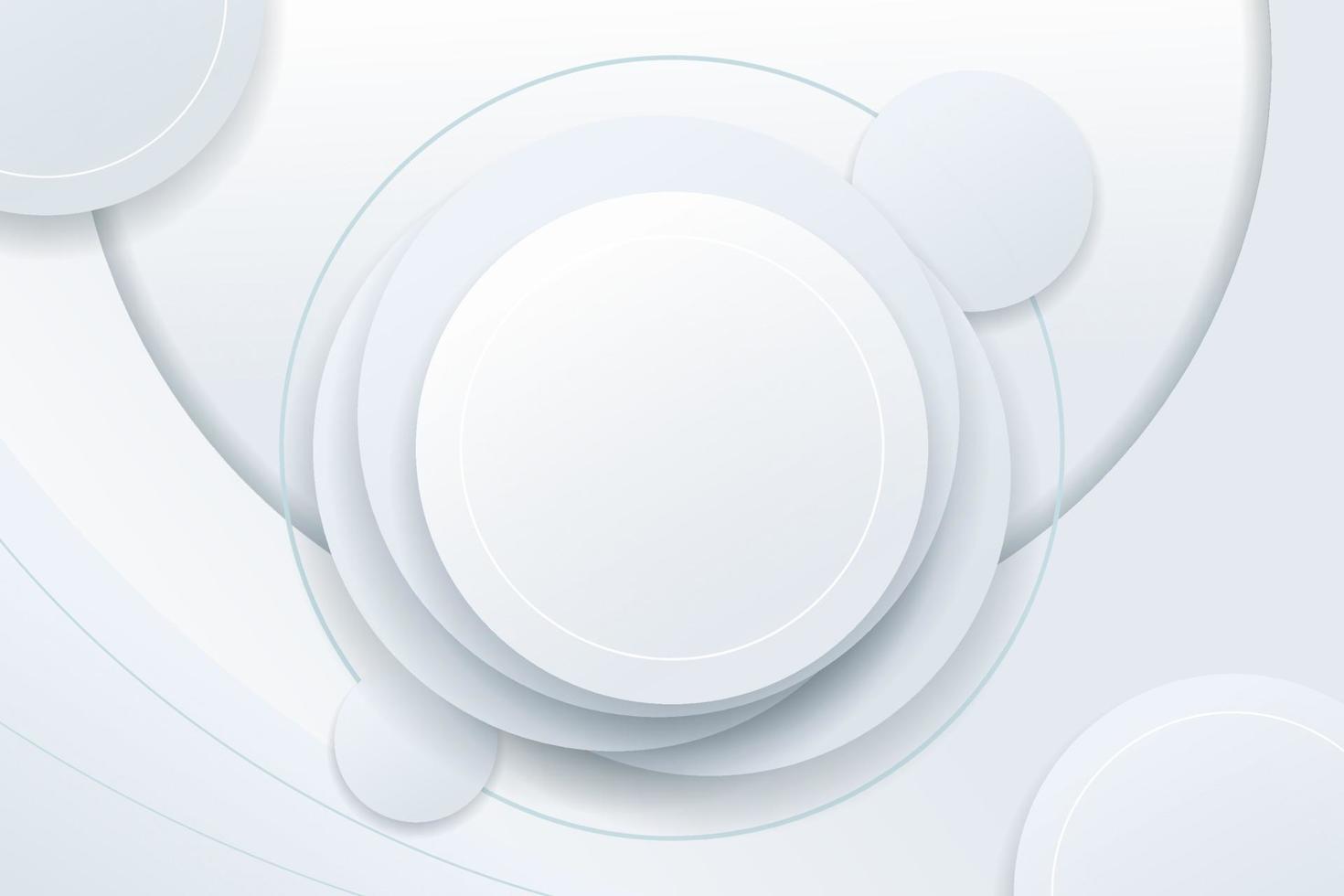 cerchio geometrico bianco rotondo sfondo elegante di lusso per tecnologia o scienza vettore