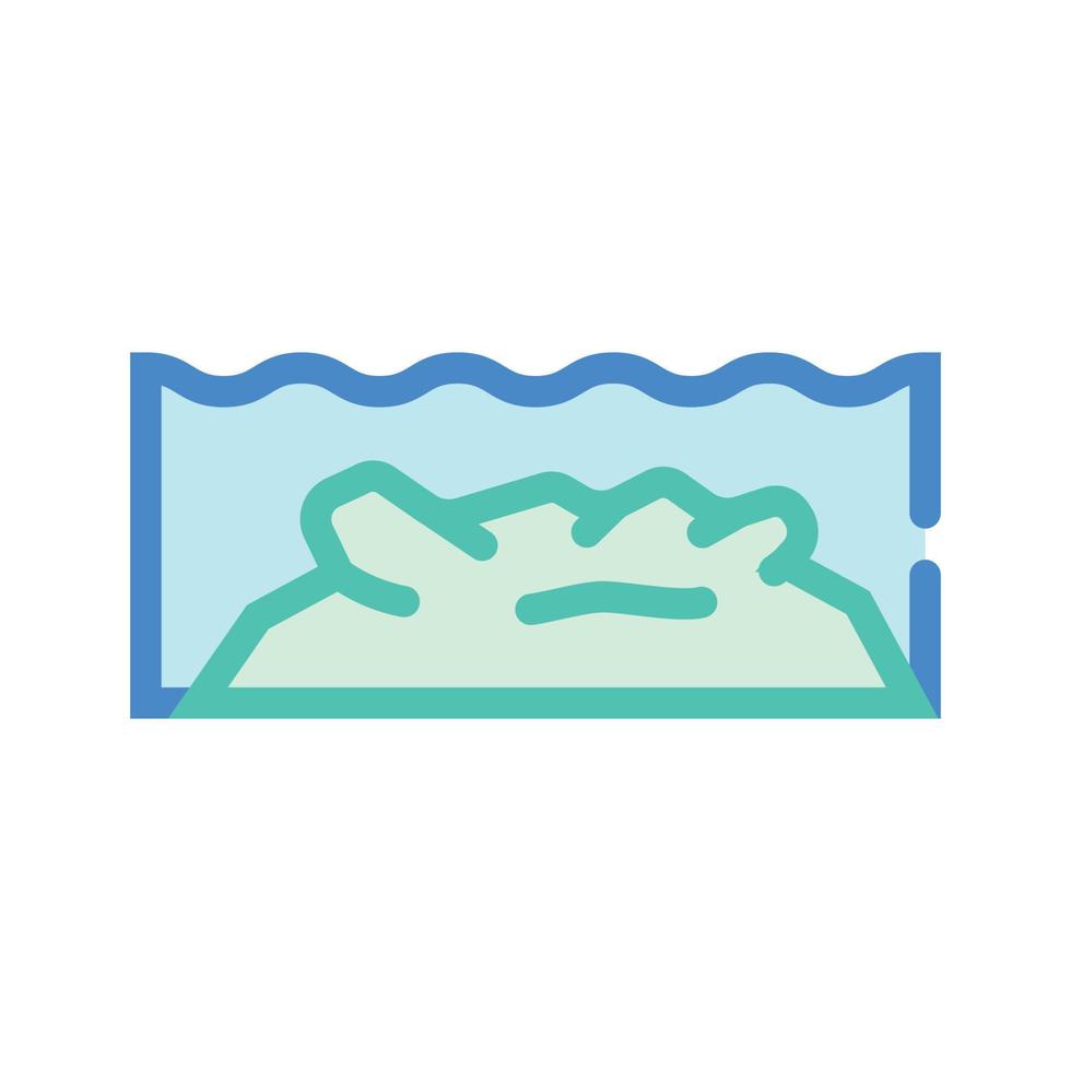 illustrazione isolata del vettore dell'icona del colore della barriera corallina subacquea
