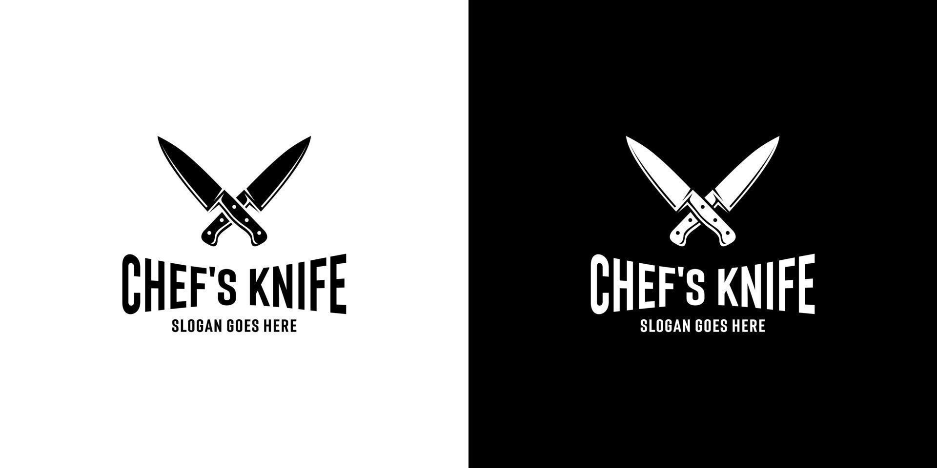 coltello da macellaio logo design vettoriale