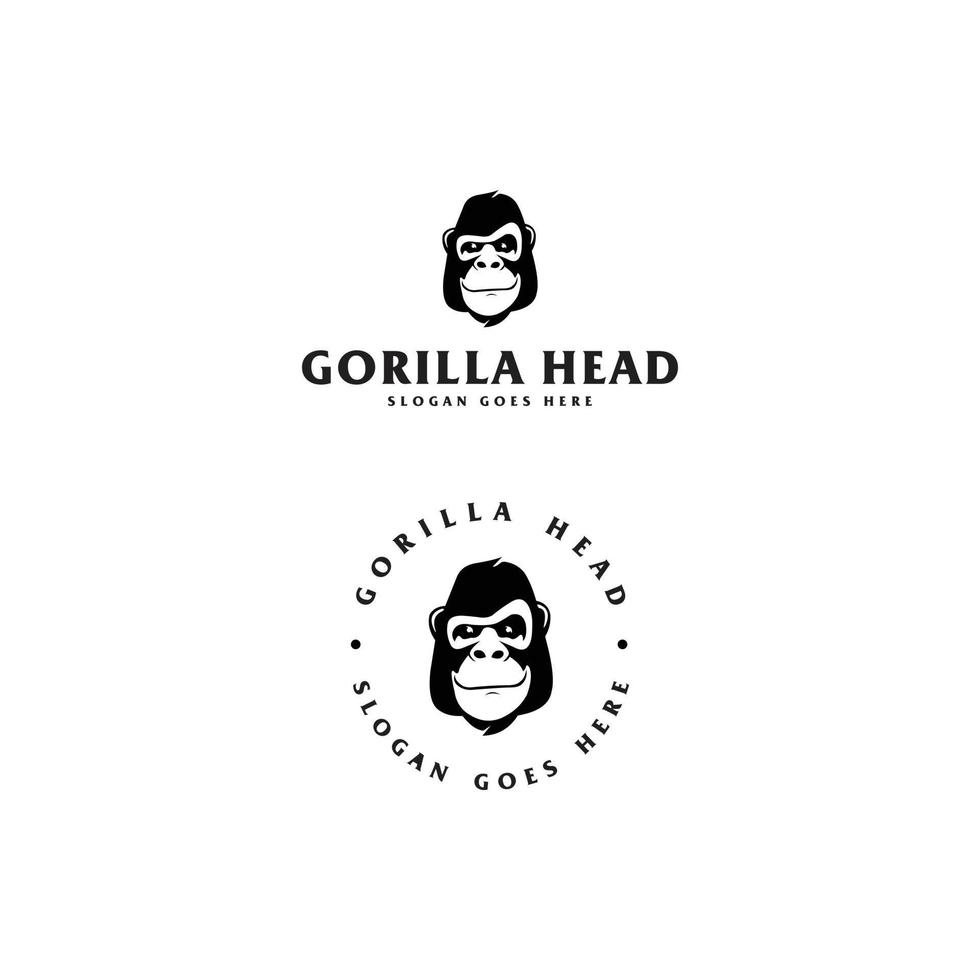 gorilla con vettore logo cerchio