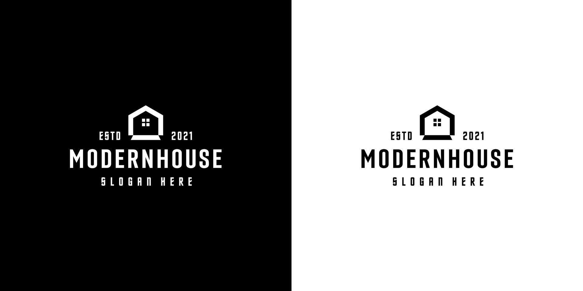 stile della linea di concetto di design vettoriale casa o casa moderna logo