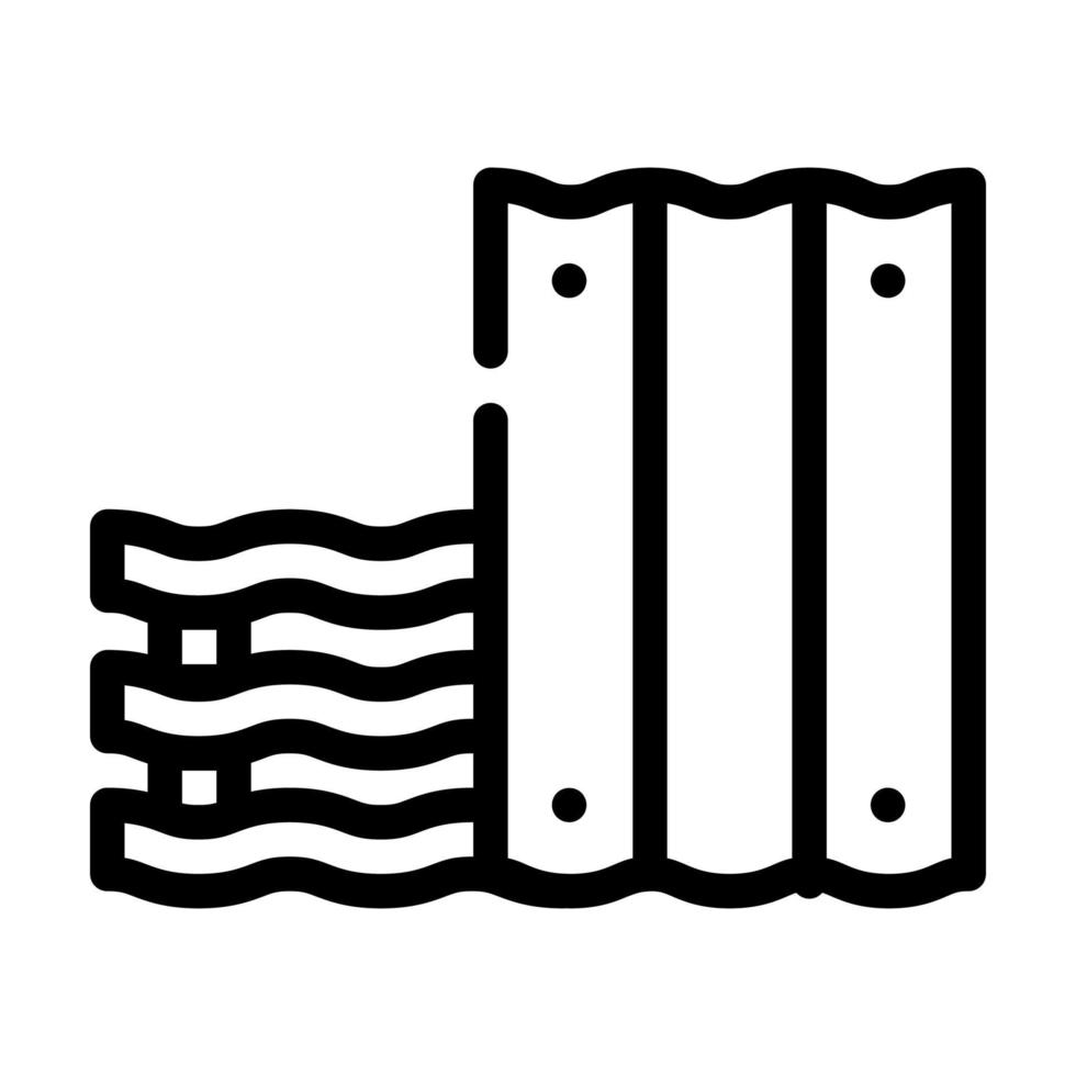 illustrazione vettoriale dell'icona della linea del materiale da costruzione del materiale di copertura
