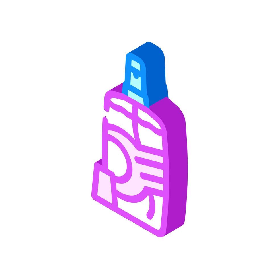 illustrazione vettoriale dell'icona isometrica dello spray detergente per levigatura delle rughe