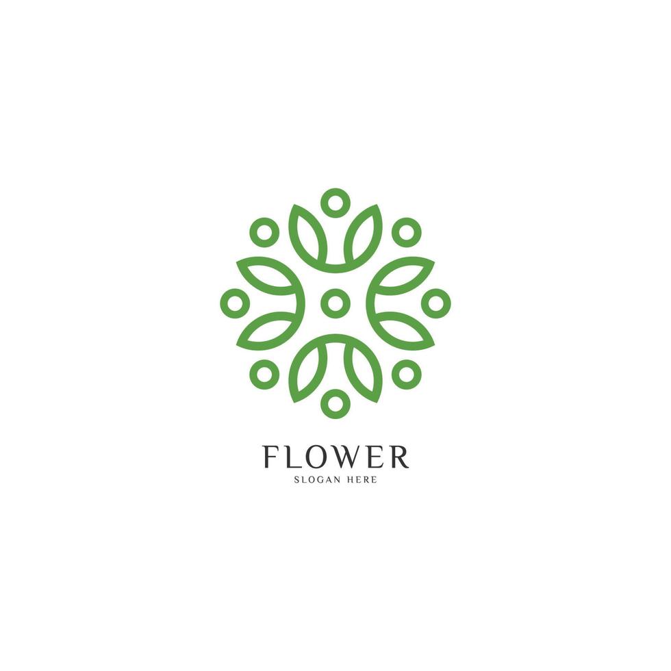disegno vettoriale dell'icona del logo del fiore elegante astratto