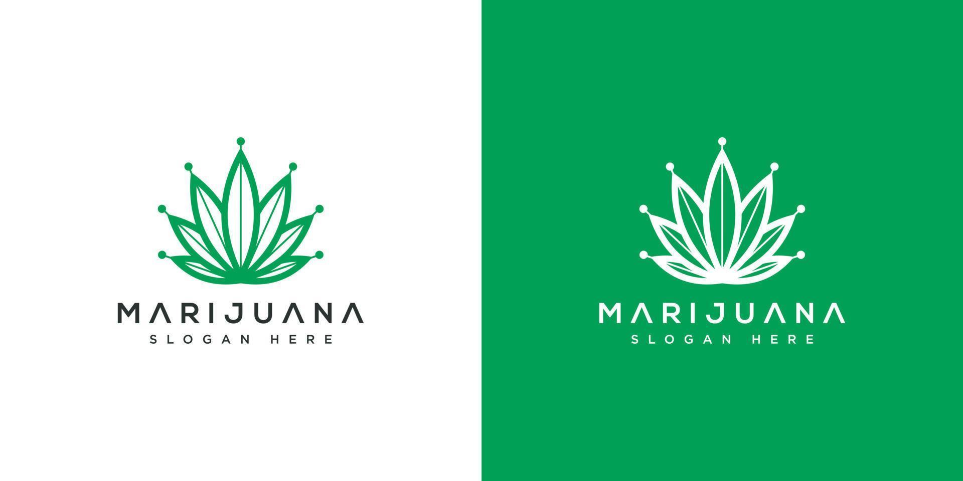 vettore del logo della foglia di marijuana di cannabis