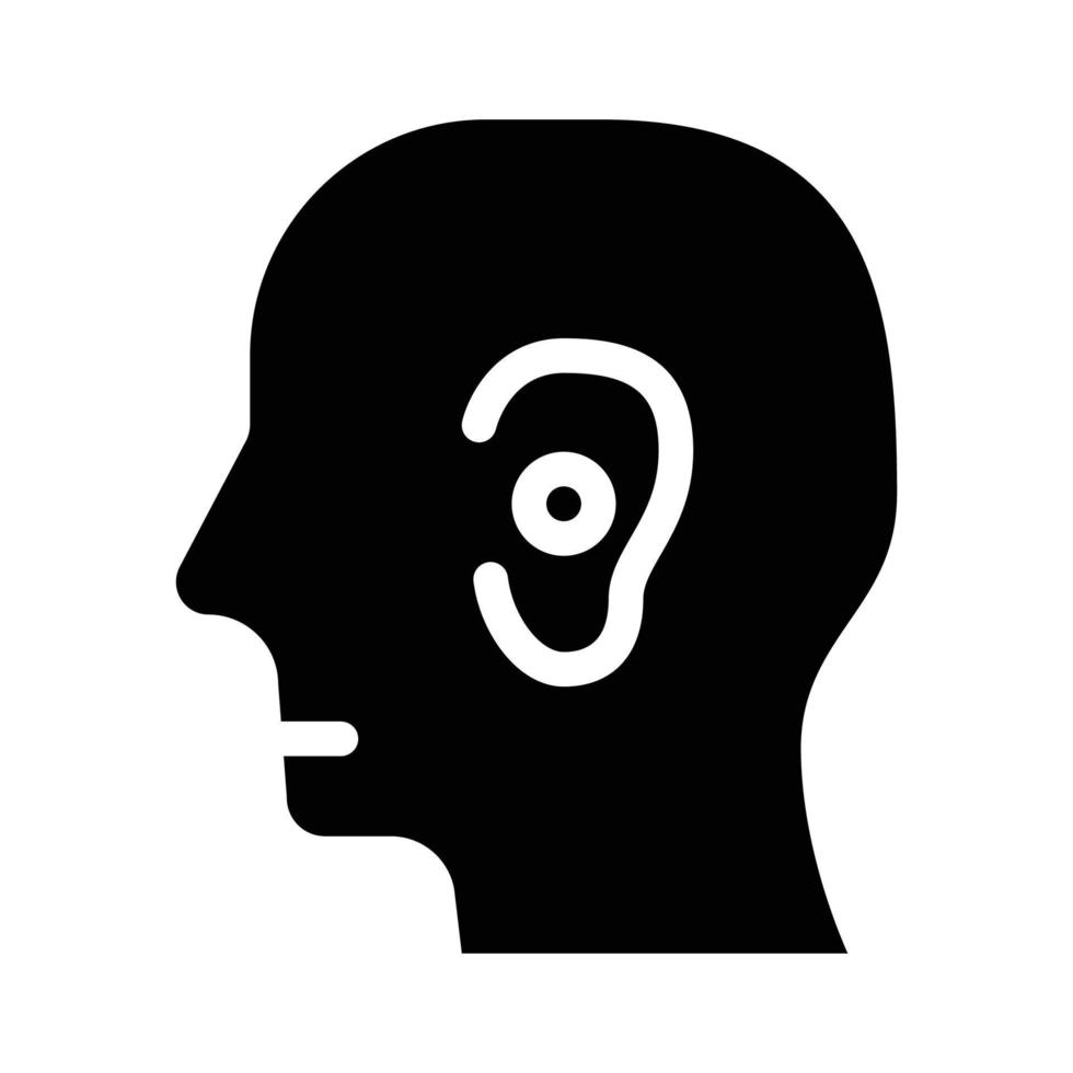 chirurgia plastica, illustrazione vettoriale dell'icona del glifo di perdita dell'orecchio