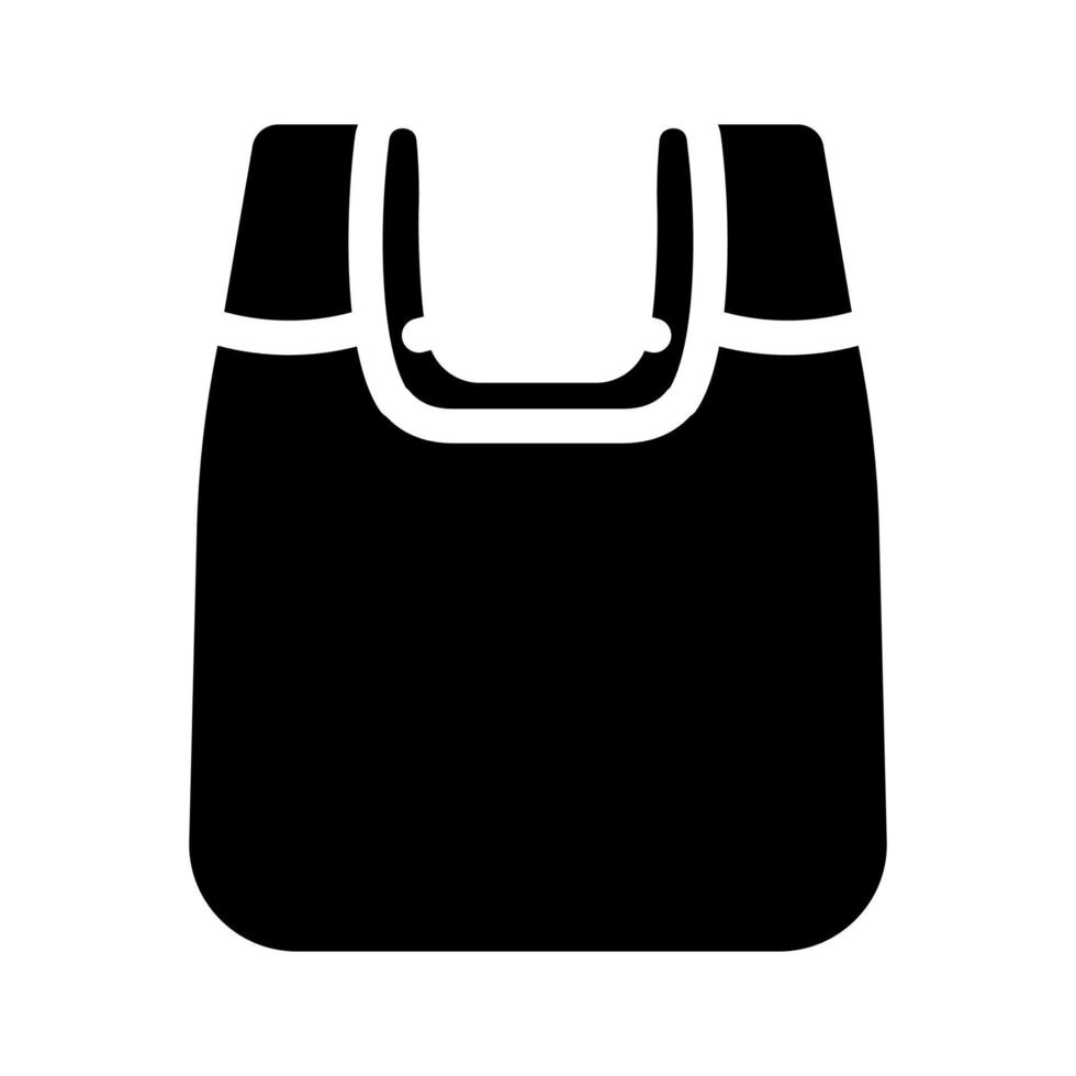 illustrazione vettoriale dell'icona del glifo in materiale plastico della borsa