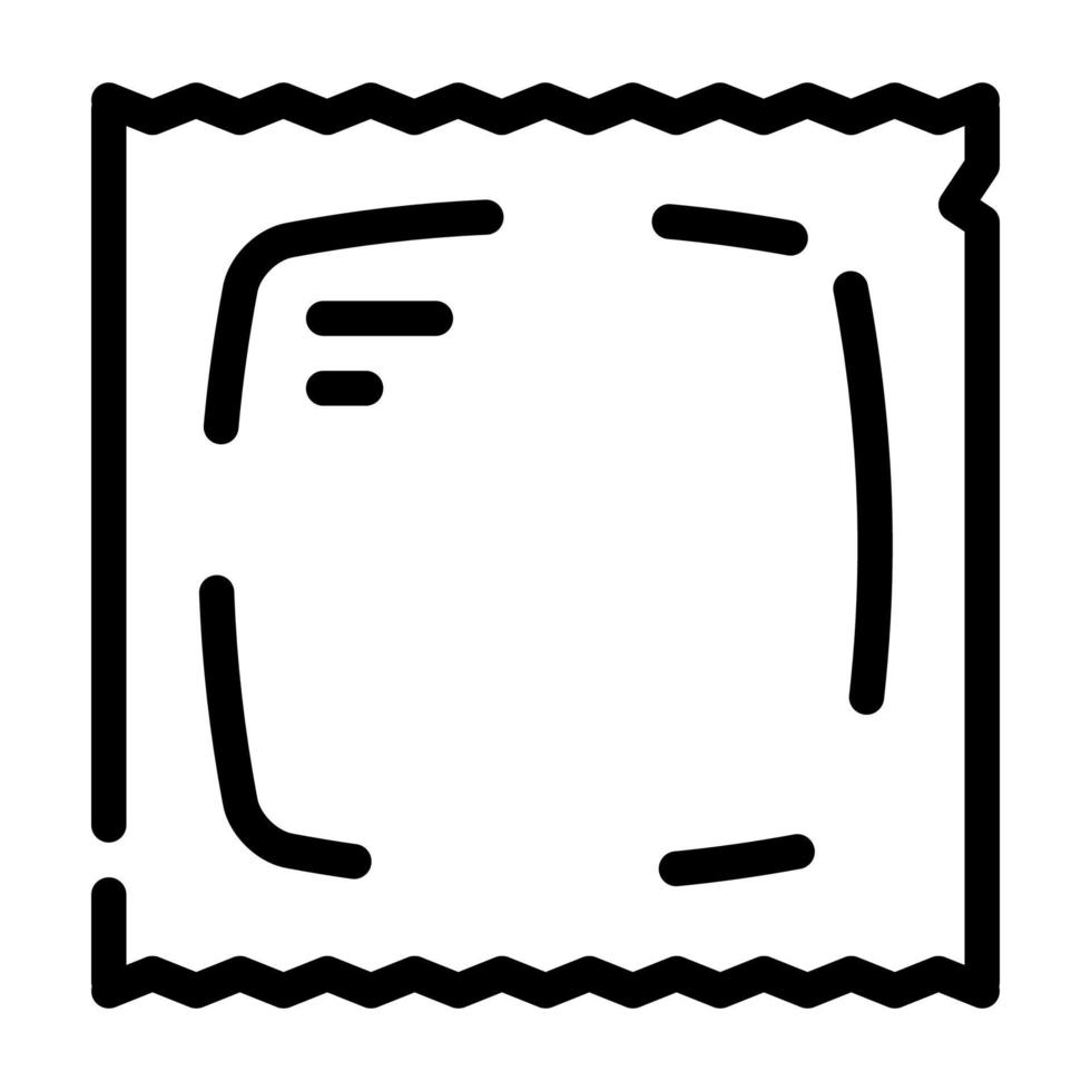 illustrazione vettoriale dell'icona della linea di salviette confezionate sottovuoto
