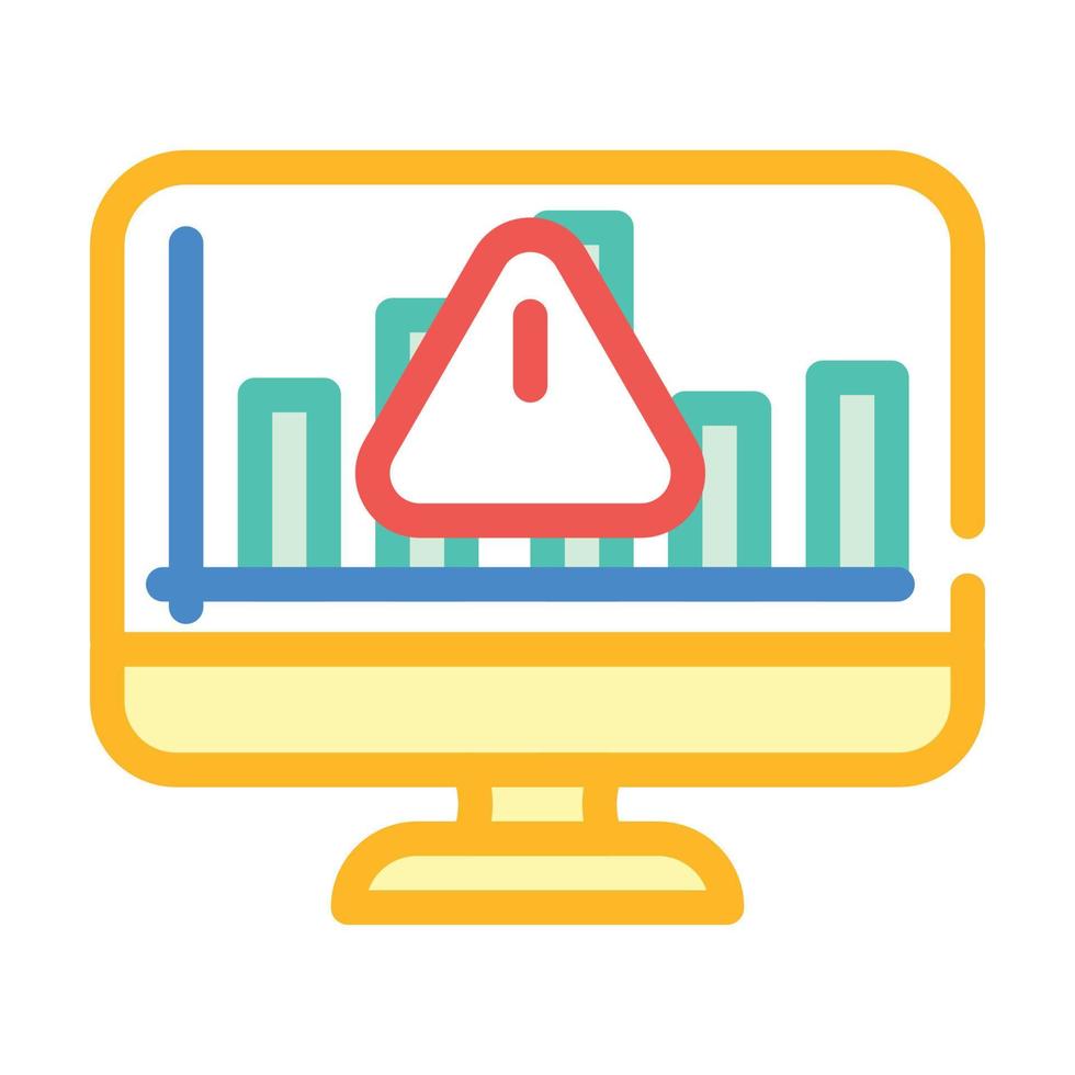 illustrazione vettoriale dell'icona a colori dei rischi del mercato commerciale e della business intelligence